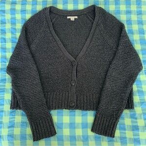 American Eagle Outfitters Charcoal Knit Cardigan
